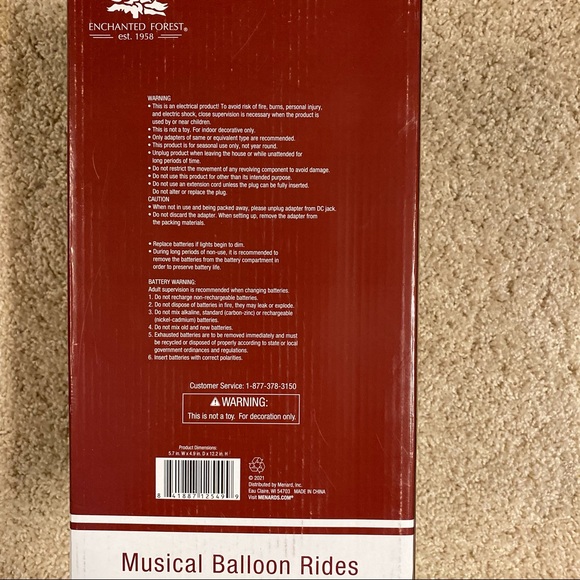 Musical Animated Balloon Rides Christmas Village Piece - Picture 6 of 6